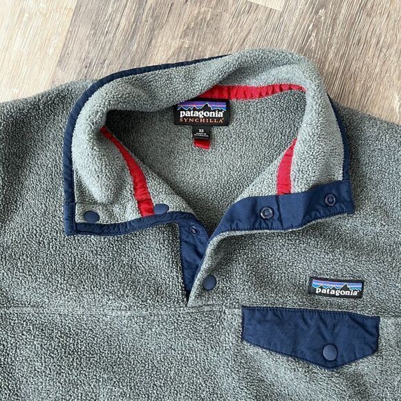Patagonia Gray Navy Synchilla Pullover Womens Extra Small - Picture 12 of 16